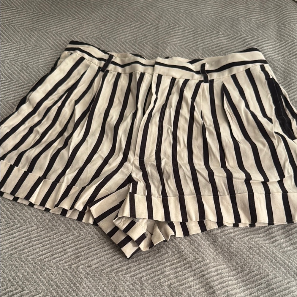 Alice + Olivia Black and White High Waist Shorts